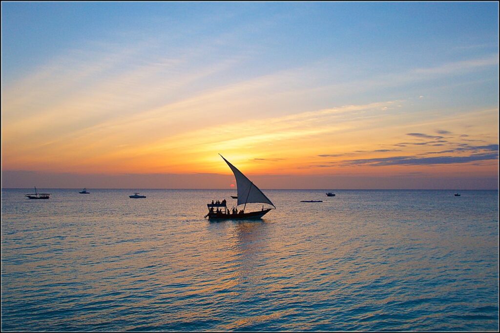 zanzibar, sunset, sail, nature, evening